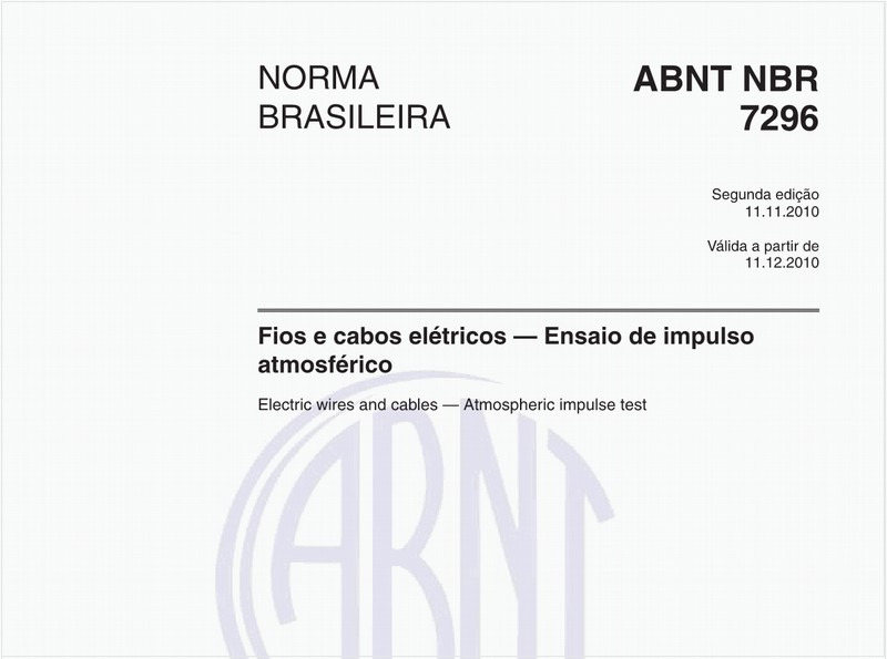 Fios e cabos elétricos - Ensaio de impulso atmosférico