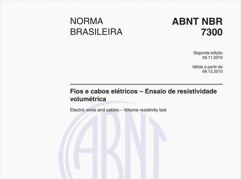 Fios e cabos elétricos – Ensaio de resistividade volumétrica