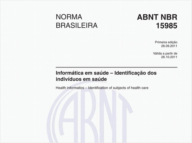 Informática em saúde – Identificação dos indivíduos em saúde