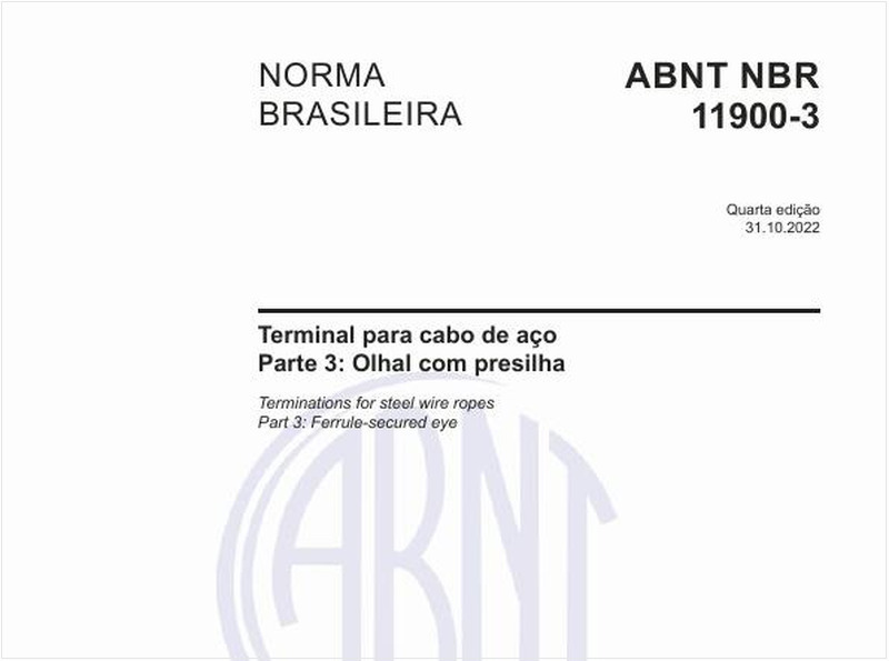 Terminal para cabo de aço - Parte 3: Olhal com presilha