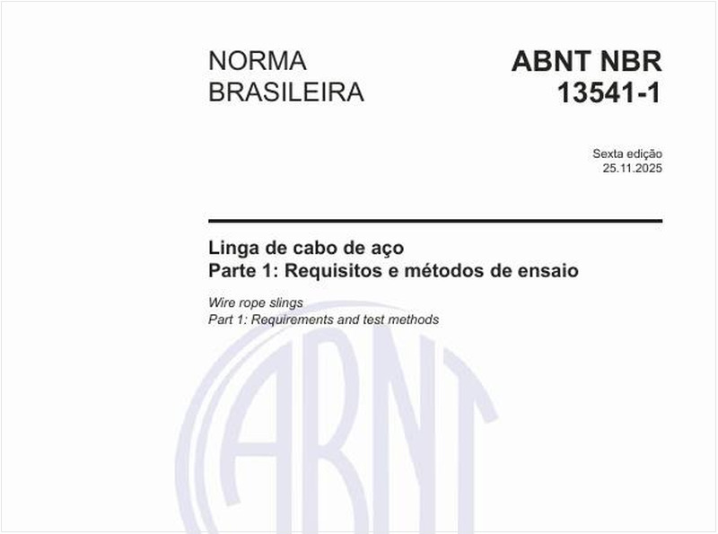 Linga de cabo de aço - Parte 1: Requisitos e métodos de ensaio