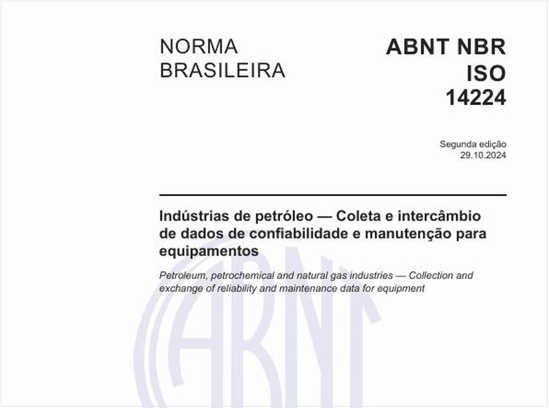 Indústrias de petróleo - Coleta e intercâmbio de dados de confiabilidade e manutenção para equipamentos