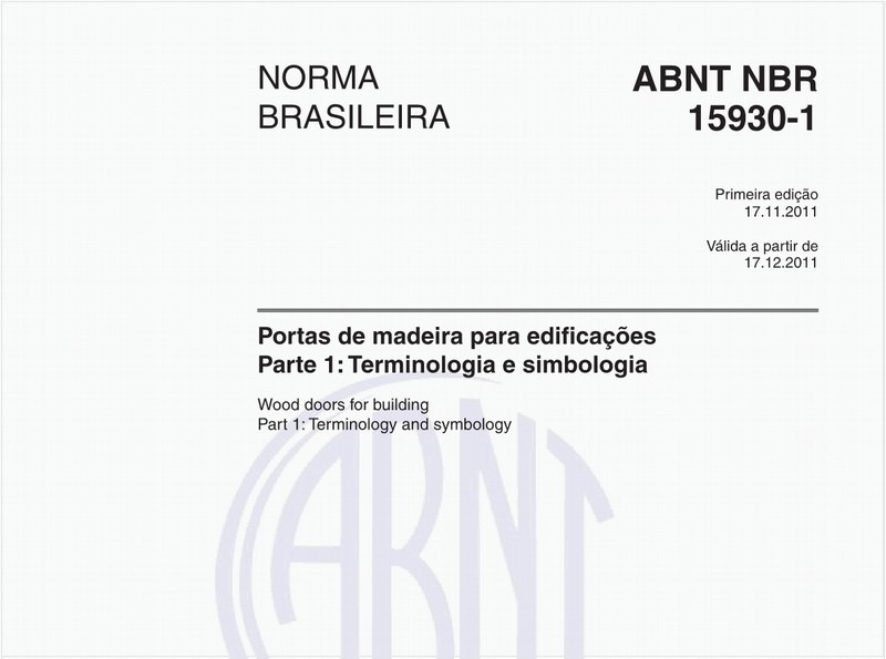 Portas de madeira para edificações - Parte 1: Terminologia e simbologia
