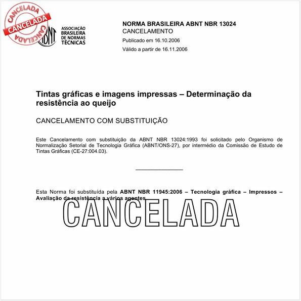 Tintas gráficas e imagens impressas - Determinação da resistência ao queijo