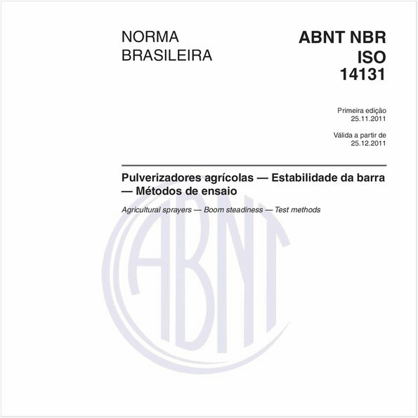 Pulverizadores agrícolas — Estabilidade da barra — Métodos de ensaio