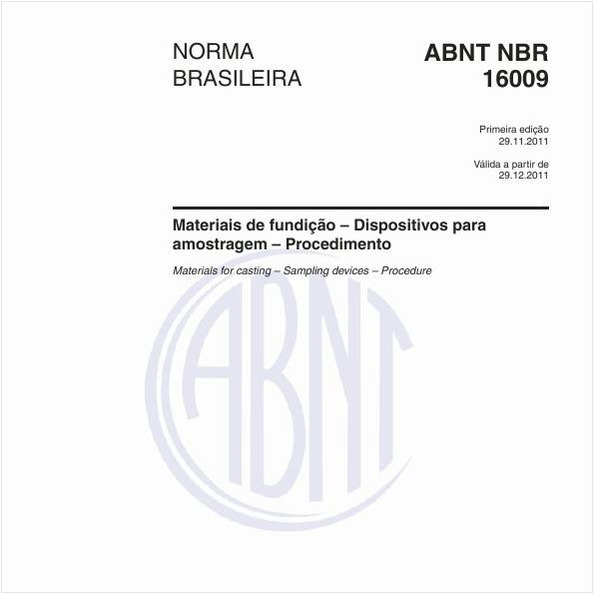 Materiais de fundição – Dispositivos para amostragem – Procedimento