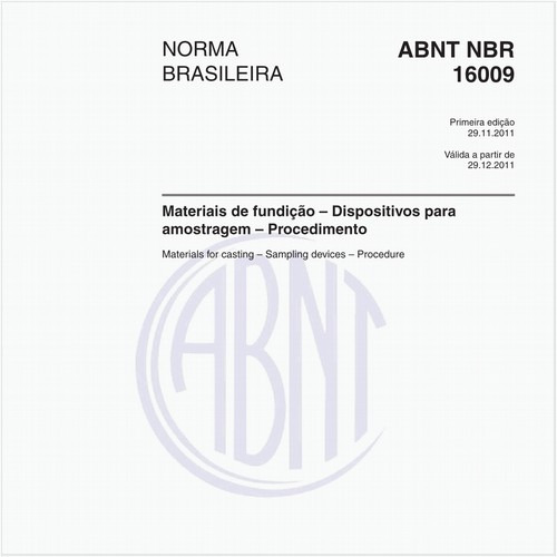 Materiais de fundição – Dispositivos para amostragem – Procedimento