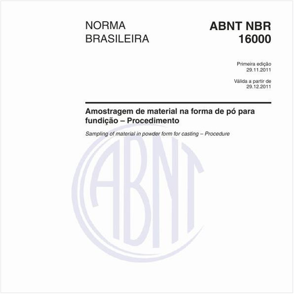 Amostragem de material na forma de pó para fundição – Procedimento