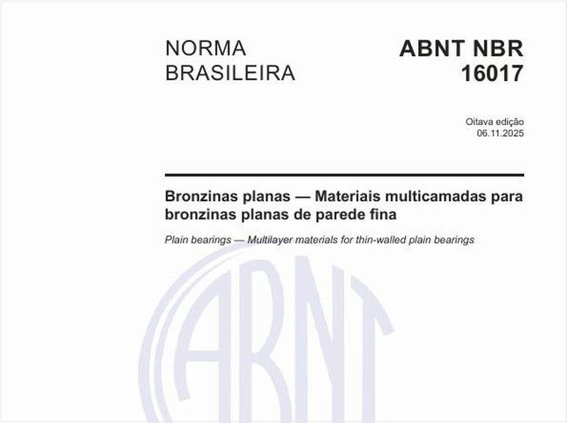 Bronzinas planas — Materiais multicamadas para bronzinas planas de parede fina