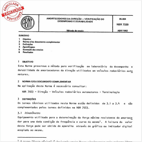 Amortecedores da direção - Verificação do desempenho e durabilidade