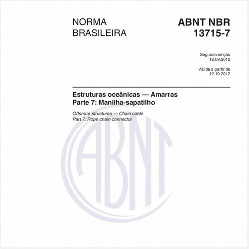 Estruturas oceânicas — Amarras - Parte 7: Manilha-sapatilho