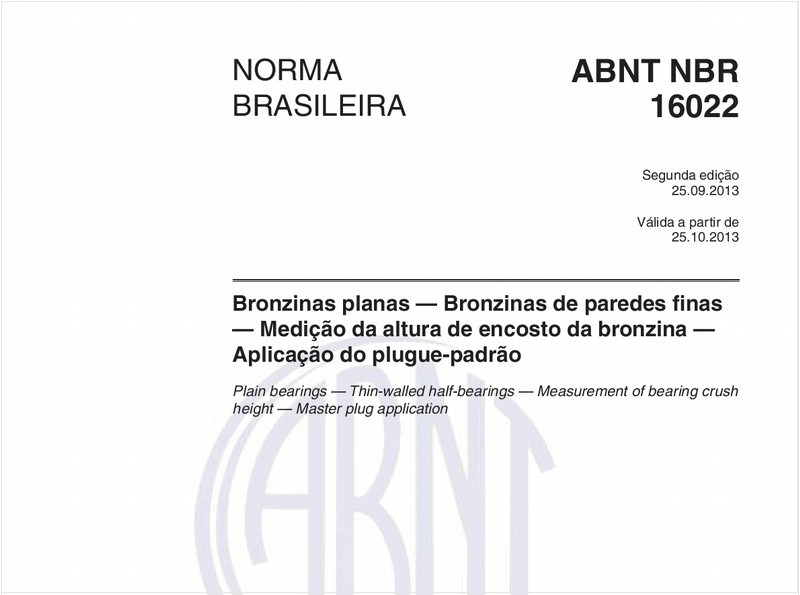 Bronzinas planas — Bronzinas de paredes finas — Medição da altura de encosto da bronzina — Aplicação do plugue-padrão
