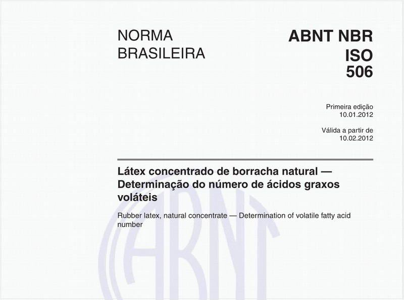 Látex concentrado de borracha natural - Determinação do número de ácidos graxosvoláteis
