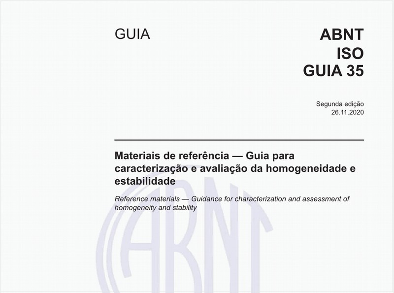 Materiais de referência — Guia para caracterização e avaliação da homogeneidade e estabilidade