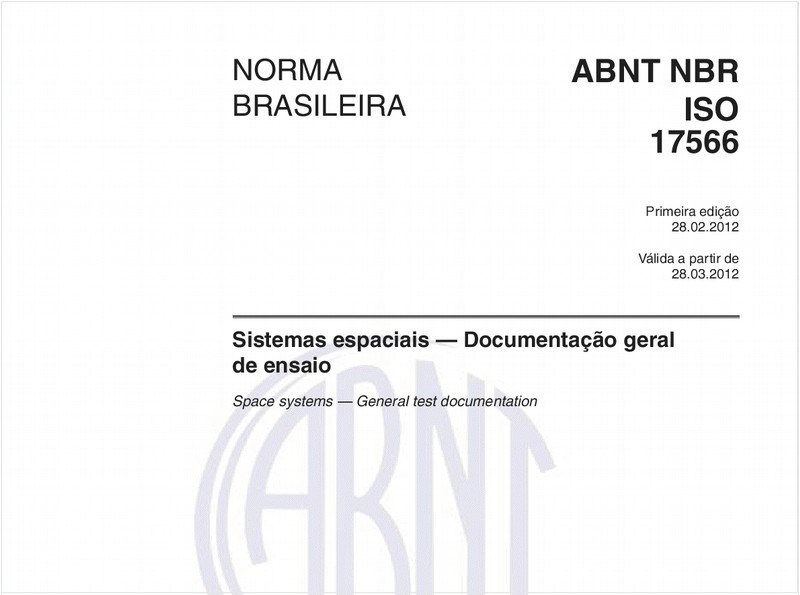 Sistemas espaciais — Documentação geral de ensaio