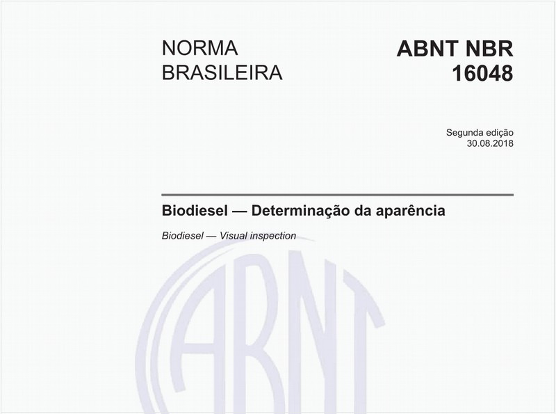 Biodiesel — Determinação da aparência