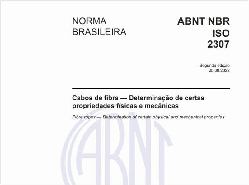 Cabos de fibra - Determinação de certas propriedades físicas e mecânicas