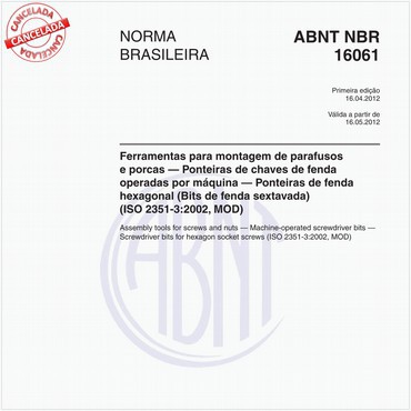 NBR16061 de 04/2012
