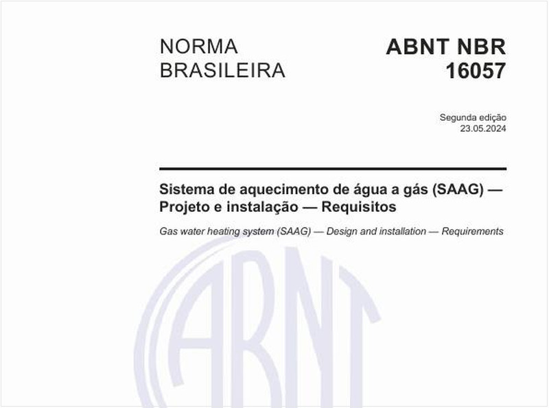 Sistema de aquecimento de água a gás (SAAG) — Projeto e instalação — Requisitos