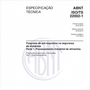 ABNT ISO/TS22002-1 de 05/2012