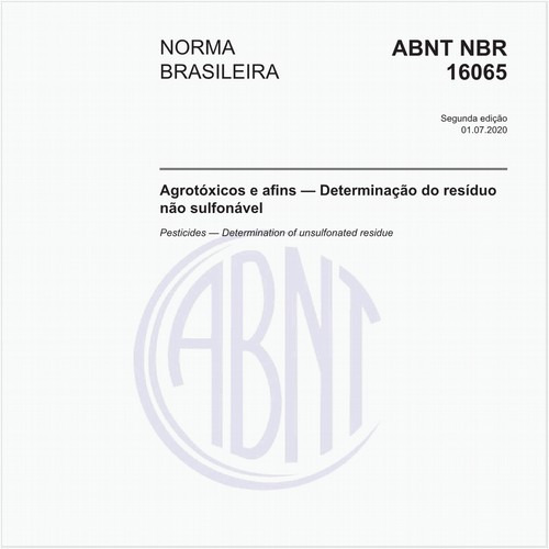 Agrotóxicos e afins - Determinação do resíduo não sulfonável