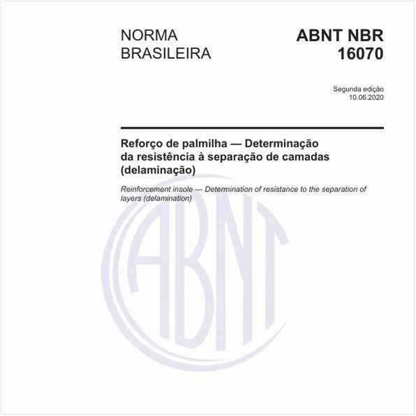 Reforço de palmilha — Determinação da resistência à separação de camadas (delaminação)