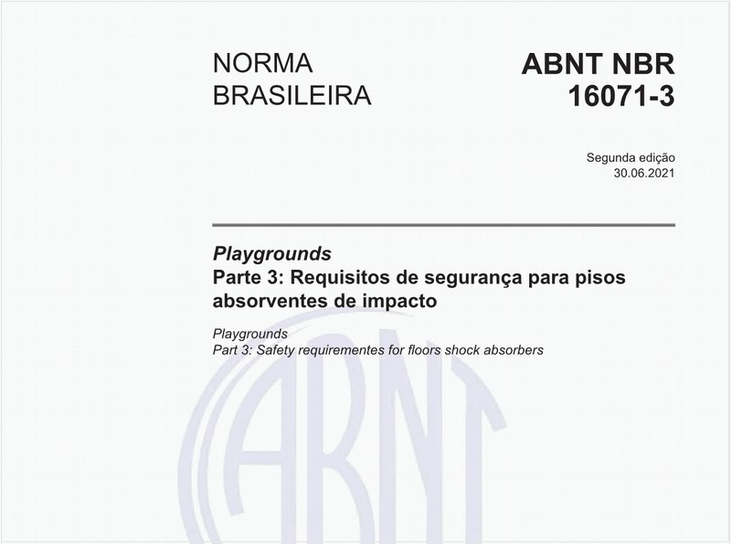 Playgrounds - Parte 3: Requisitos de segurança para pisos absorventes de impacto