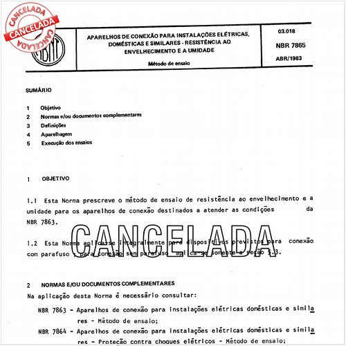 Aparelhos de conexão para instalações elétricas, domésticas e similares - Resistência ao envelhecimento e à umidade