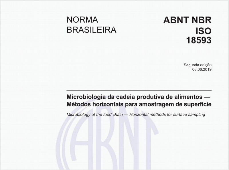 Microbiologia da cadeia produtiva de alimentos - Métodos horizontais para amostragem de superfície