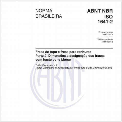 Fresa de topo e fresa para ranhuras - Parte 2: Dimensões e designação das fresas com haste cone Morse