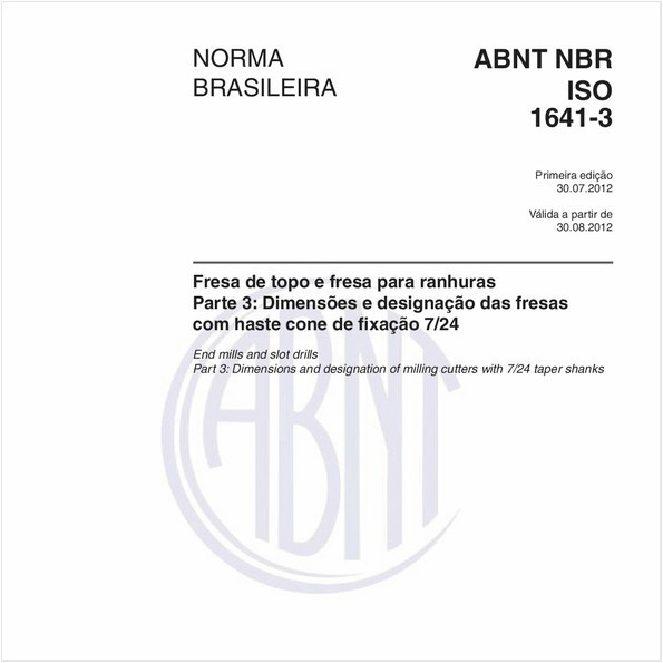 Fresa de topo e fresa para ranhuras - Parte 3: Dimensões e designação das fresas com haste cone de fixação 7/24