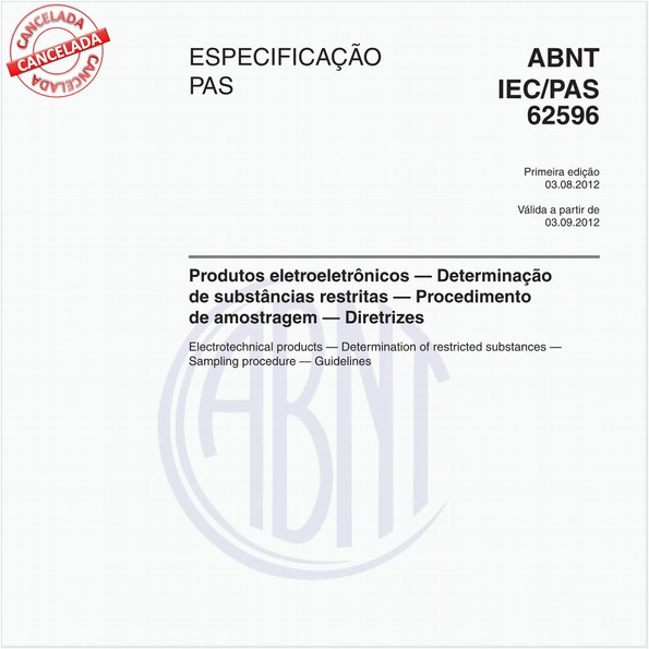 Produtos eletroeletrônicos - Determinação de substâncias restritas - Procedimento de amostragem - Diretrizes