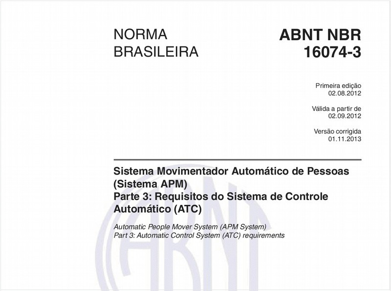 Sistema Movimentador Automático de Pessoas (Sistema APM) - Parte 3: Requisitos do Sistema de Controle Automático (ATC)