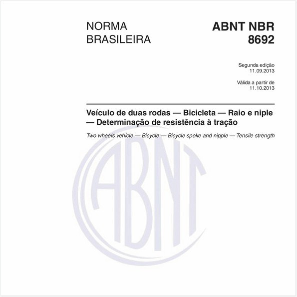 Veículo de duas rodas — Bicicleta — Raio e niple — Determinação de resistência à tração