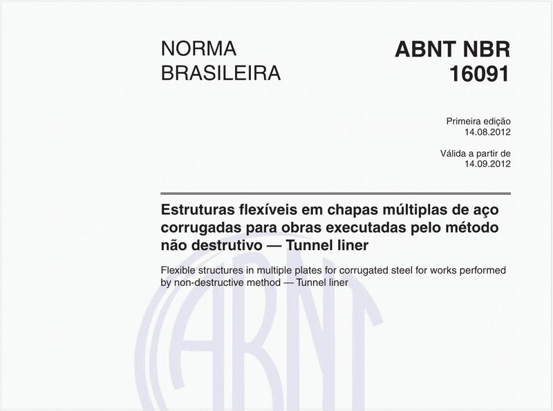 Estruturas flexíveis em chapas múltiplas de aço corrugadas para obras executadas pelo método não destrutivo — Tunnel liner