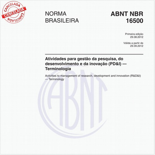 Atividades para gestão da pesquisa, do desenvolvimento e da inovação (PDI) — Terminologia