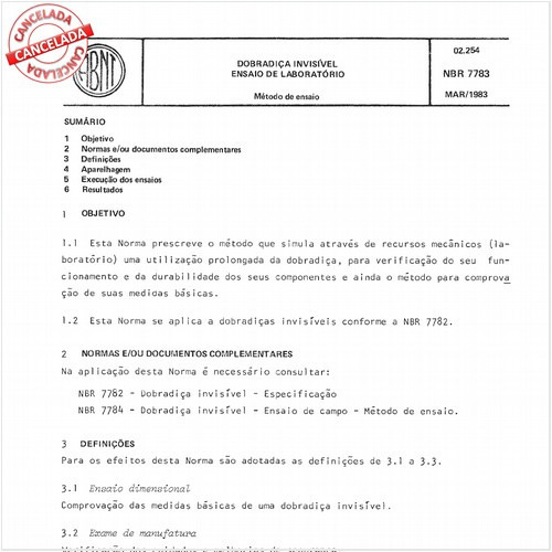 Dobradiça invisível - Ensaio de laboratório