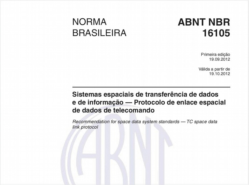 Sistemas espaciais de transferência de dados e de informação — Protocolo de enlace espacial de dados de telecomando