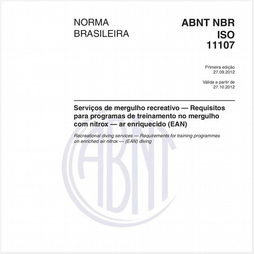 Serviços de mergulho recreativo — Requisitos para programas de treinamento no mergulho com nitrox — ar enriquecido (EAN)