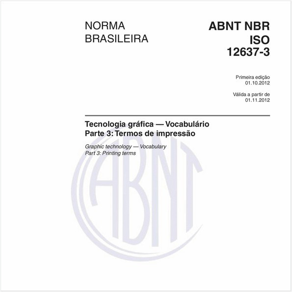 Tecnologia gráfica — Vocabulário - Parte 3: Termos de impressão