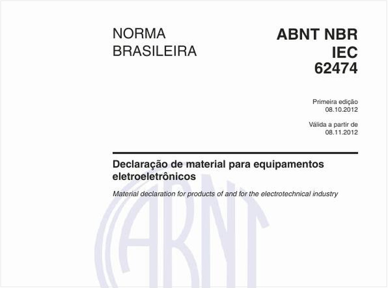 Declaração de material para equipamentos eletroeletrônicos