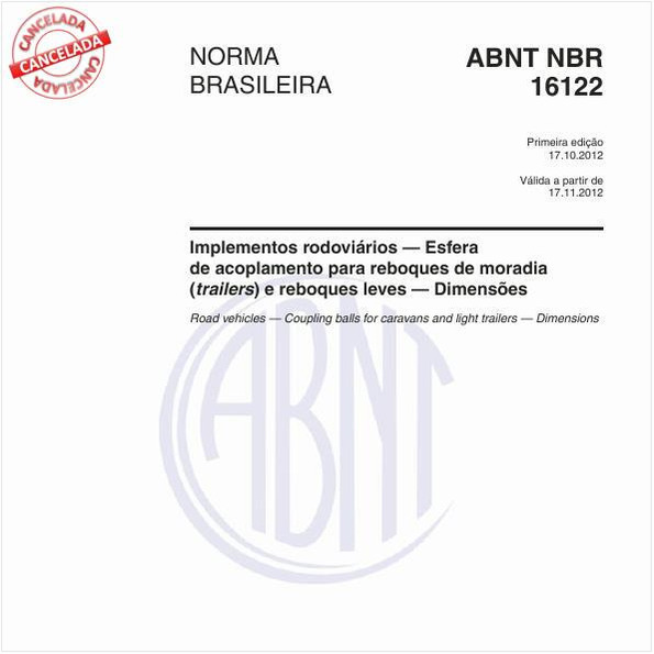 Implementos rodoviários — Esfera de acoplamento para reboques de moradia (trailers) e reboques leves — Dimensões