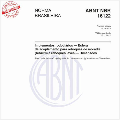 Implementos rodoviários — Esfera de acoplamento para reboques de moradia (trailers) e reboques leves — Dimensões