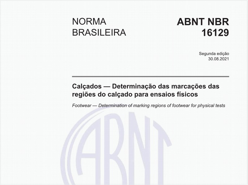 Calçados - Determinação das marcações das regiões do calçado para ensaios físicos