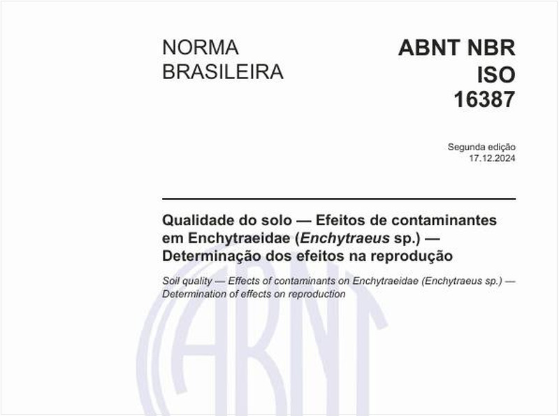Qualidade do solo - Efeitos de contaminantes em Enchytraeidae (Enchytraeus sp.) - Determinação dos efeitos na reprodução