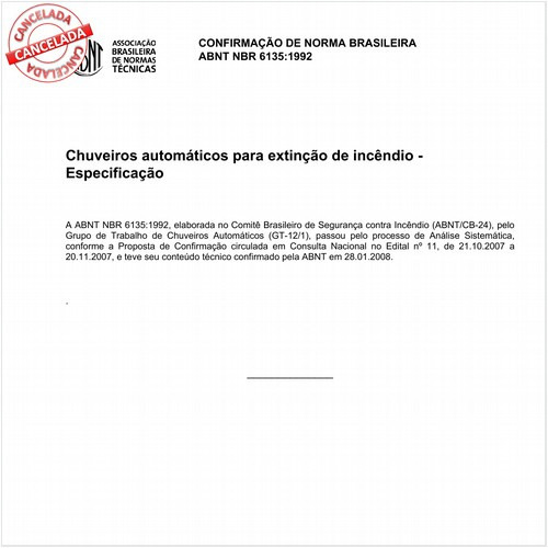 Chuveiros automáticos para extinção de incêndio