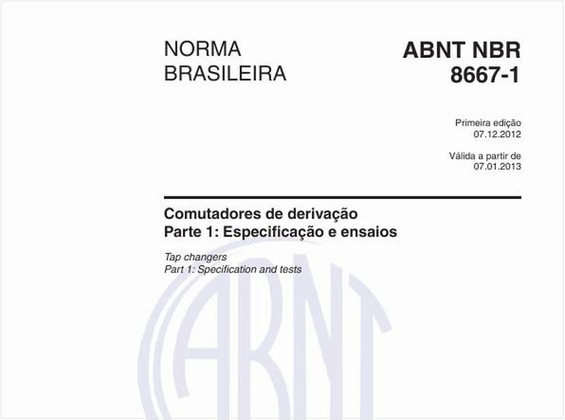 Comutadores de derivação - Parte 1: Especificação e ensaios