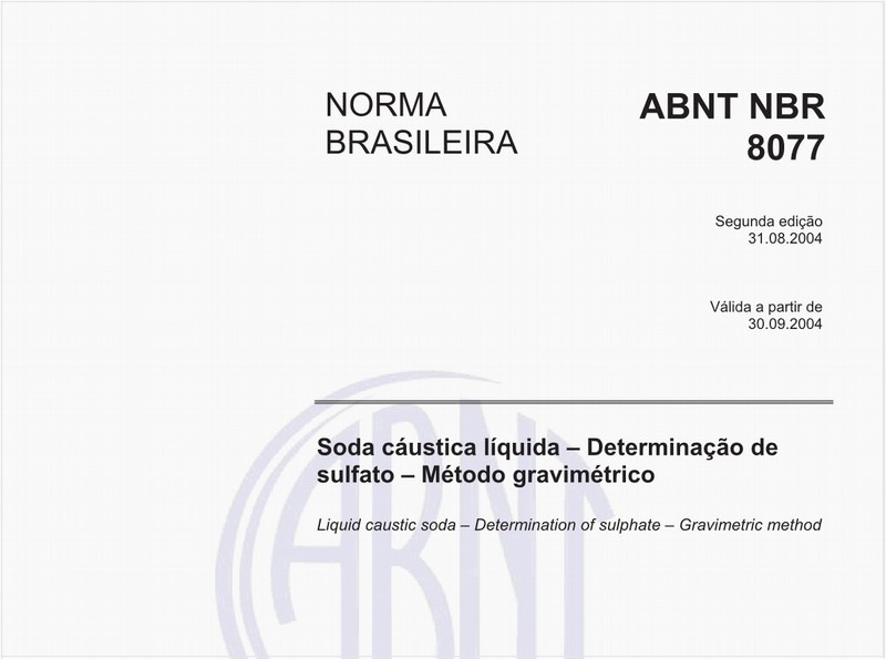 Soda Cáustica líquida - Determinação de sulfato - Método gravimétrico