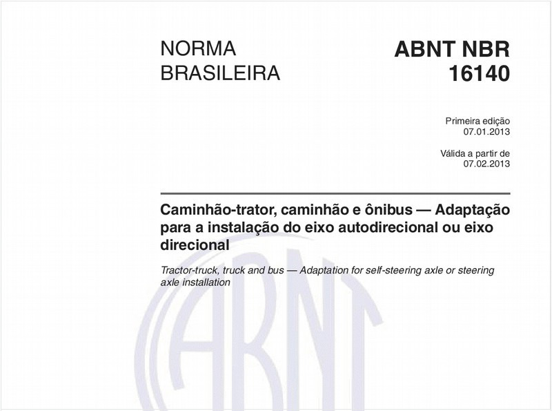 Caminhão-trator, caminhão e ônibus — Adaptação para a instalação do eixo autodirecional ou eixo direcional