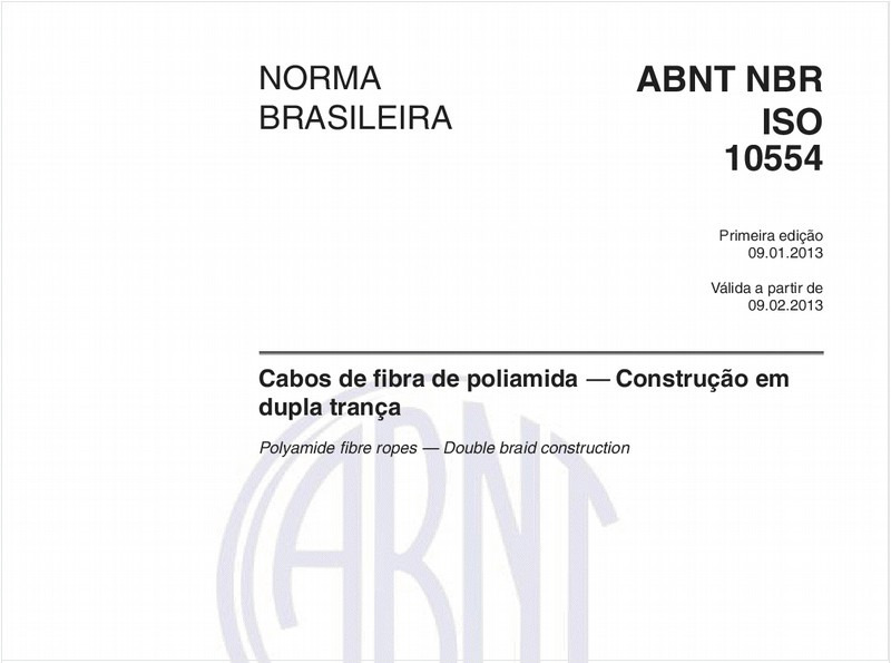 Cabos de fibra de poliamida — Construção em dupla trança